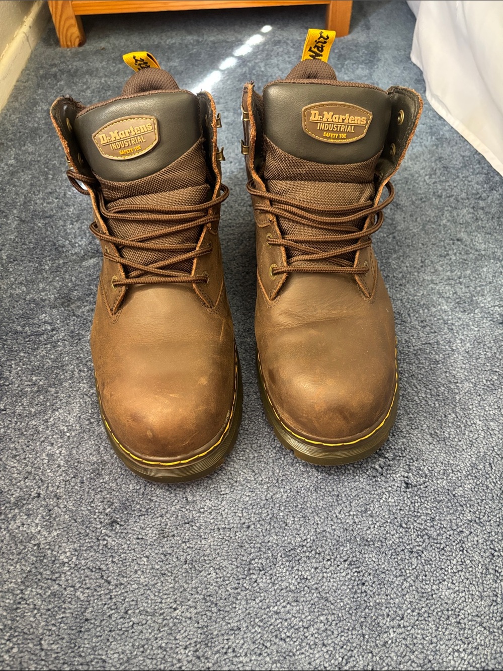 Dr. Martens Men's Brown Leather Lace-Up Work Boots